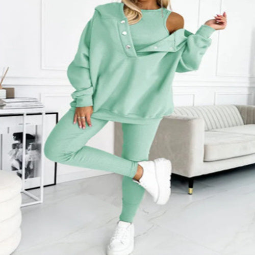 Solid Color Hoodie & Jogger Set