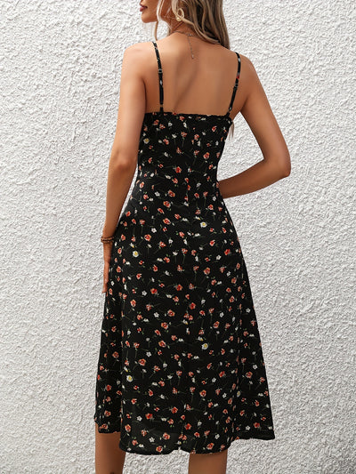 Polka Dot Slit Dress