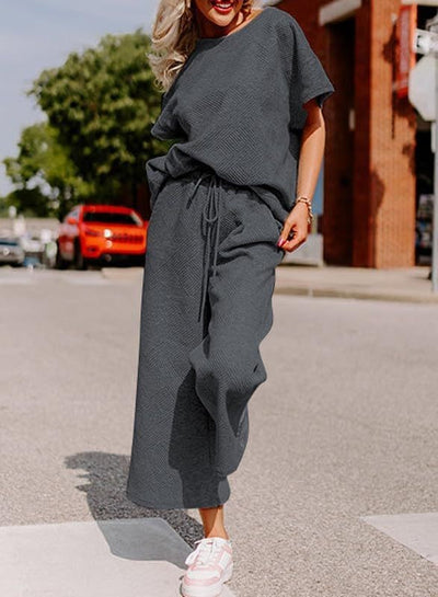 Chic Solid Texture Co-ord Set