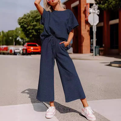 Chic Solid Texture Co-ord Set