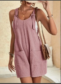 Casual Suspender Shorts Jumpsuit