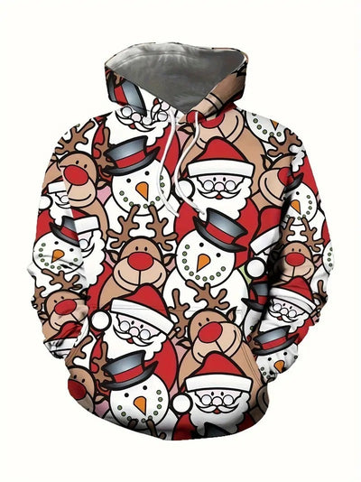 Festive Holiday Print Hoodie