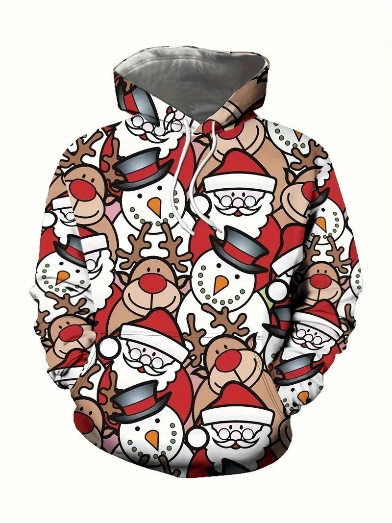 Festive Holiday Print Hoodie