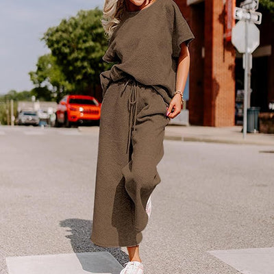 Chic Solid Texture Co-ord Set