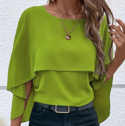 Chic Solid Color Layered Top