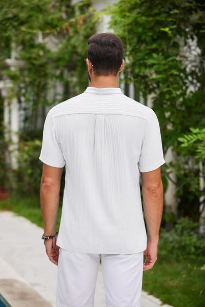 Casual Cotton & Linen Striped Shirt