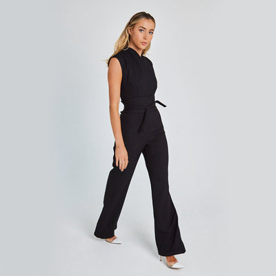 Elegant V-Neck Wide Leg Jumpsuit
