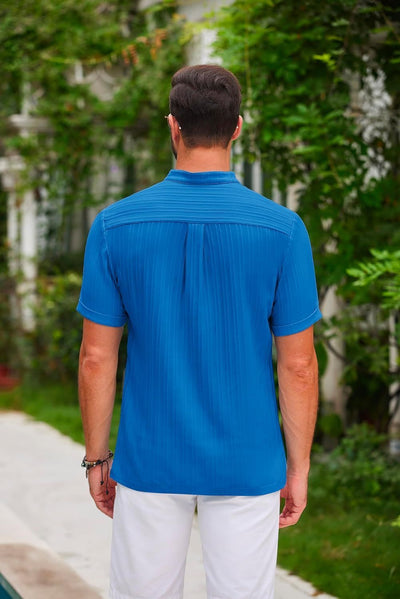 Casual Cotton & Linen Striped Shirt