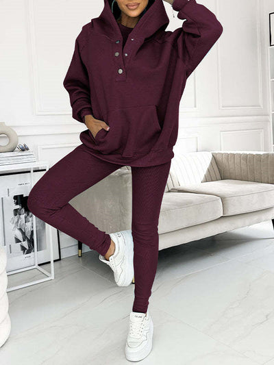 Solid Color Hoodie & Jogger Set