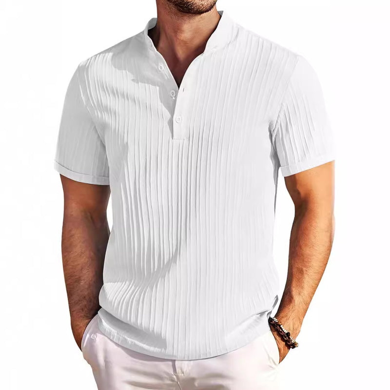 Casual Cotton & Linen Striped Shirt
