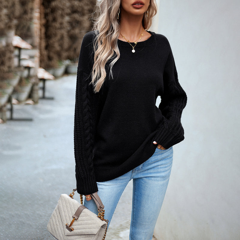 Fashionable Round Neck Sweater