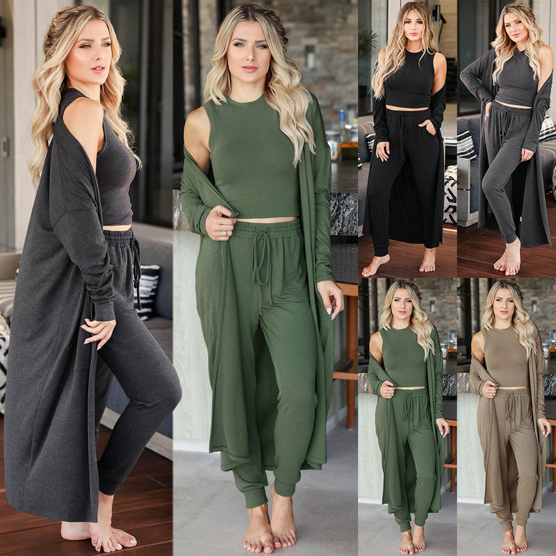 Trendy Vest & Trousers Knit Set