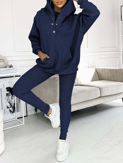 Solid Color Hoodie & Jogger Set