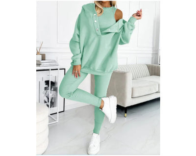 Solid Color Hoodie & Jogger Set