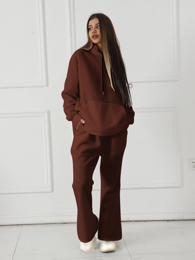 Trendy Solid Color Tracksuit