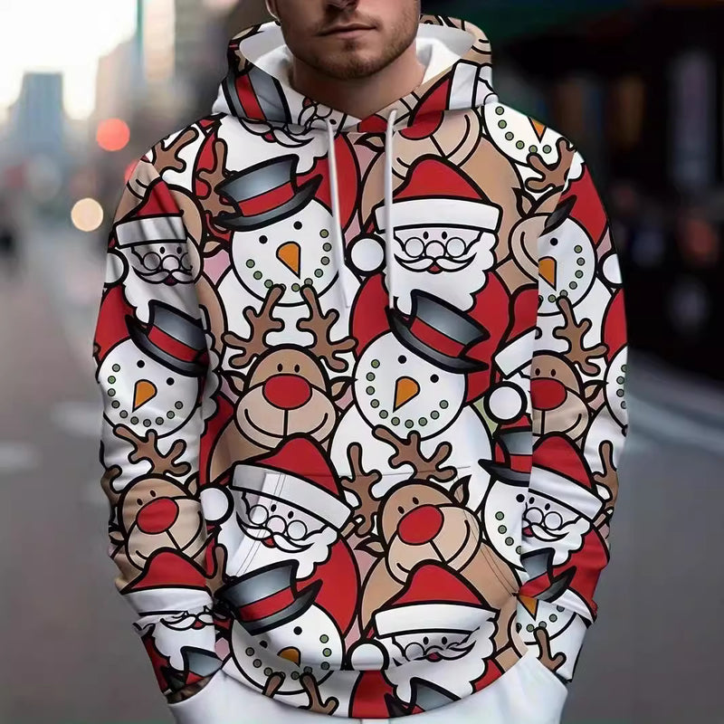 Festive Holiday Print Hoodie
