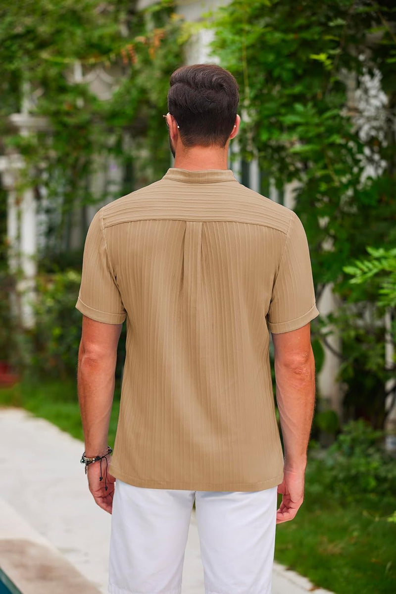 Casual Cotton & Linen Striped Shirt