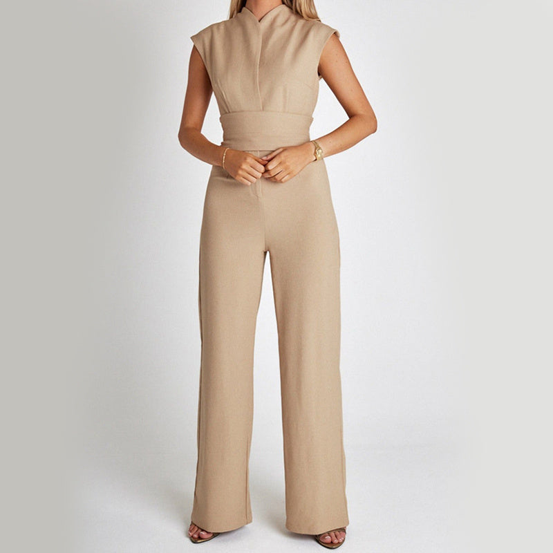 Elegant V-Neck Wide Leg Jumpsuit