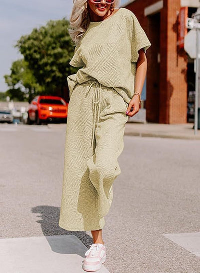 Chic Solid Texture Co-ord Set