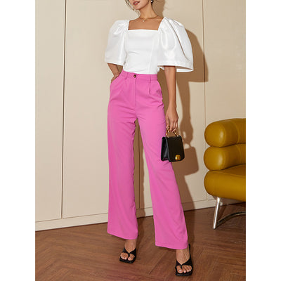 Retro Elegance Square Neck Top
