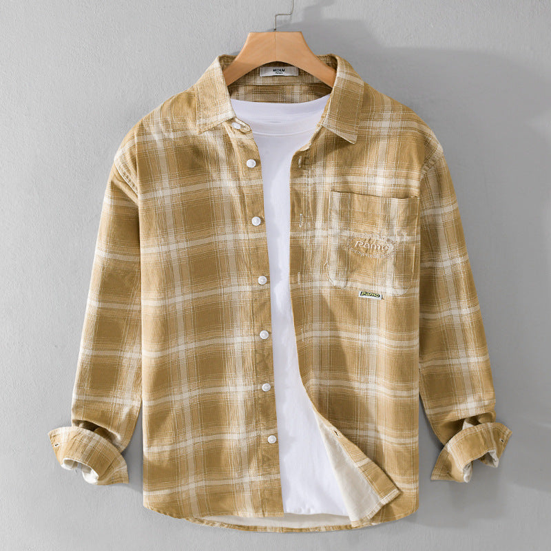 Retro Brushed Cotton Plaid Shirt