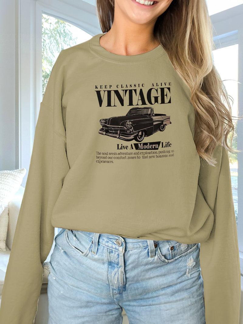 Long Sleeve Printed Sweatshirt