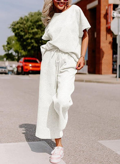 Chic Solid Texture Co-ord Set