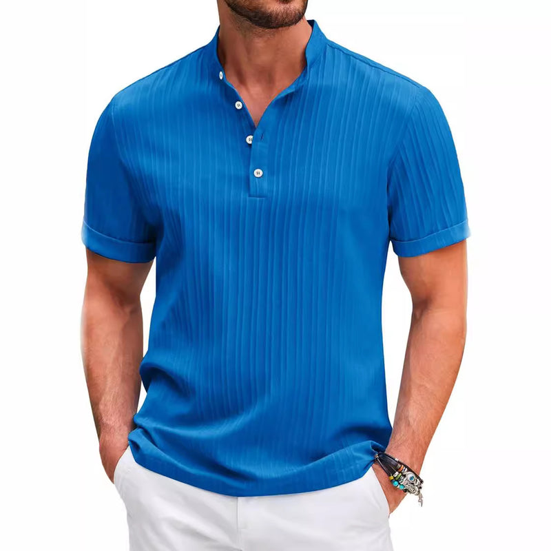Casual Cotton & Linen Striped Shirt