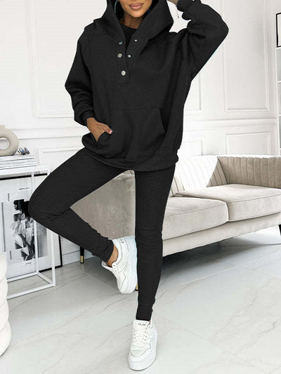 Solid Color Hoodie & Jogger Set