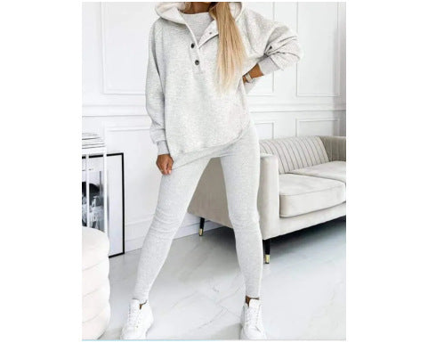 Solid Color Hoodie & Jogger Set