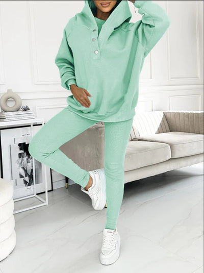 Solid Color Hoodie & Jogger Set