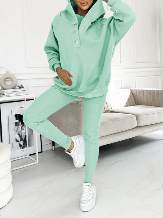 Solid Color Hoodie & Jogger Set