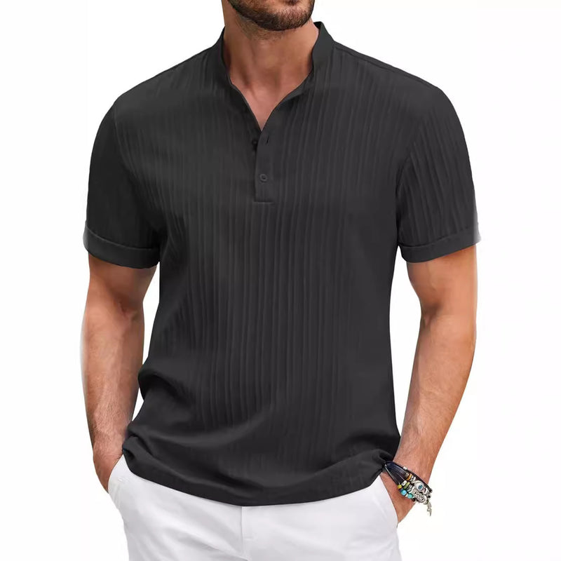 Casual Cotton & Linen Striped Shirt