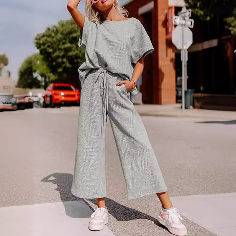 Chic Solid Texture Co-ord Set