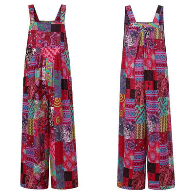 Boho Style Button-Front Jumpsuit
