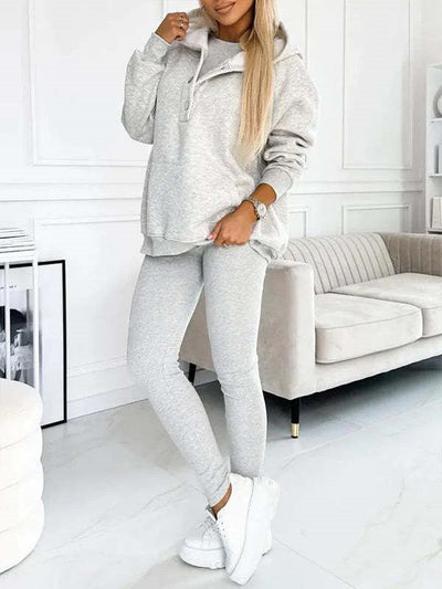 Solid Color Hoodie & Jogger Set