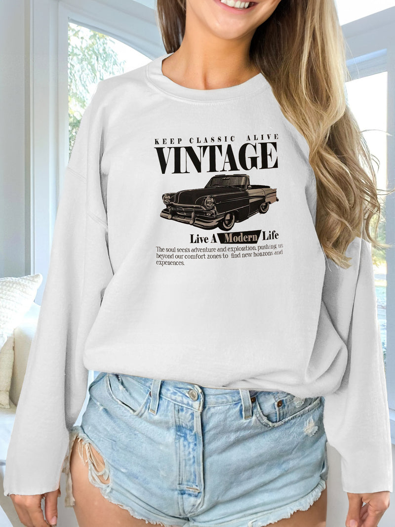 Long Sleeve Printed Sweatshirt