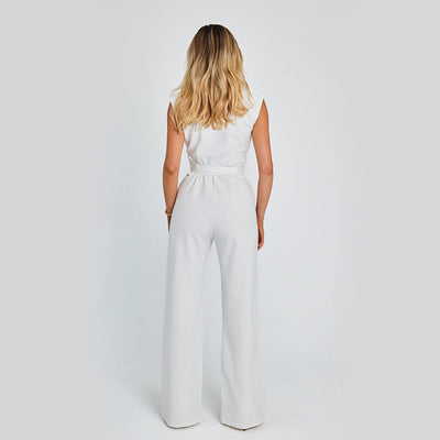 Elegant V-Neck Wide Leg Jumpsuit