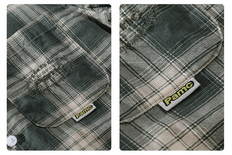 Retro Brushed Cotton Plaid Shirt