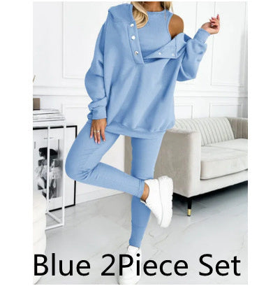 Solid Color Hoodie & Jogger Set